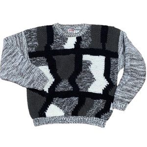 Avenues Vintage Chunky Knit Sweater Womens Large Oversize Abstract Pattern 90s